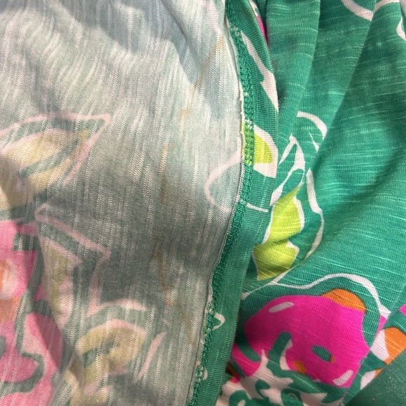 Lilly Pulitzer SZ M Amy Maxi Spearmint Fuzzy Navel Strapless Ruffle Floral Dress - Picture 14 of 15